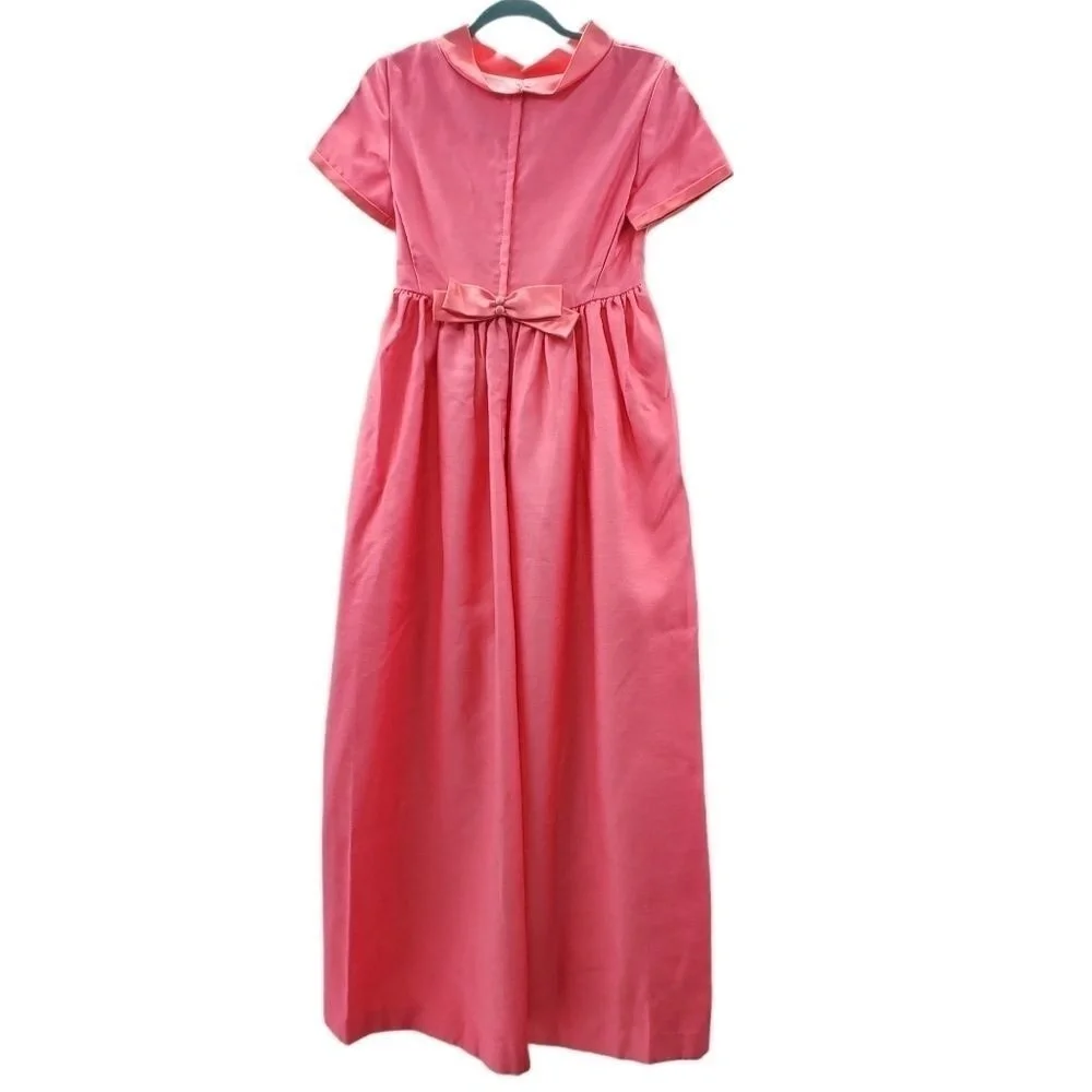 Emma Domb M Bow Back Collared Vintage Maxi Dress - Picture 2 of 9